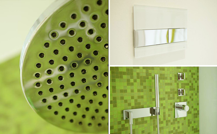 Badezimmer Moods Dusche Mosaik grün