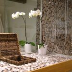 Badezimmer Waschtisch Dusche Mosaik
